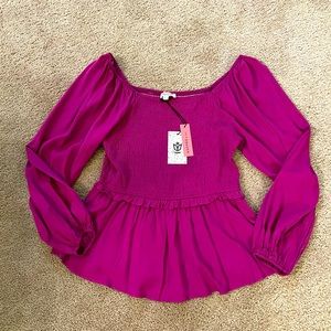 NWT Andree By Unit Peplum Top Size L